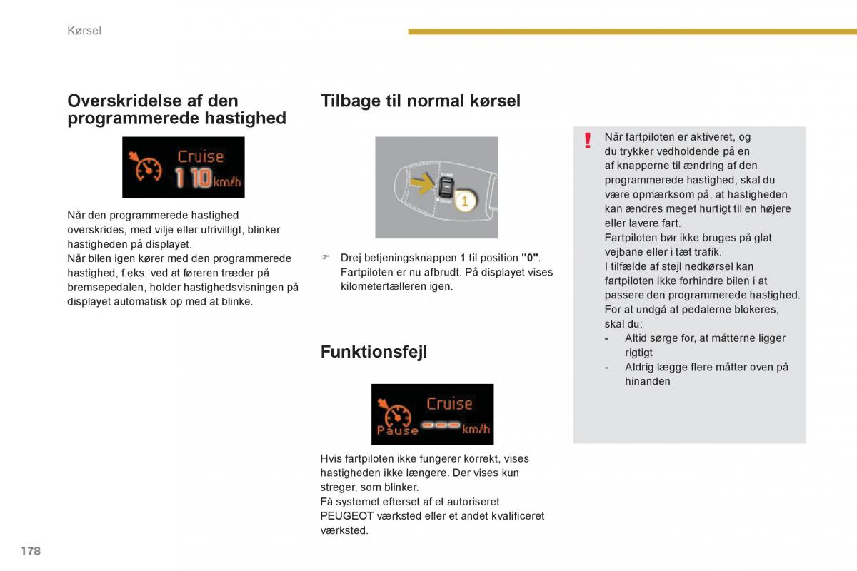 Peugeot 3008 Hybrid Bilens instruktionsbog / page 180