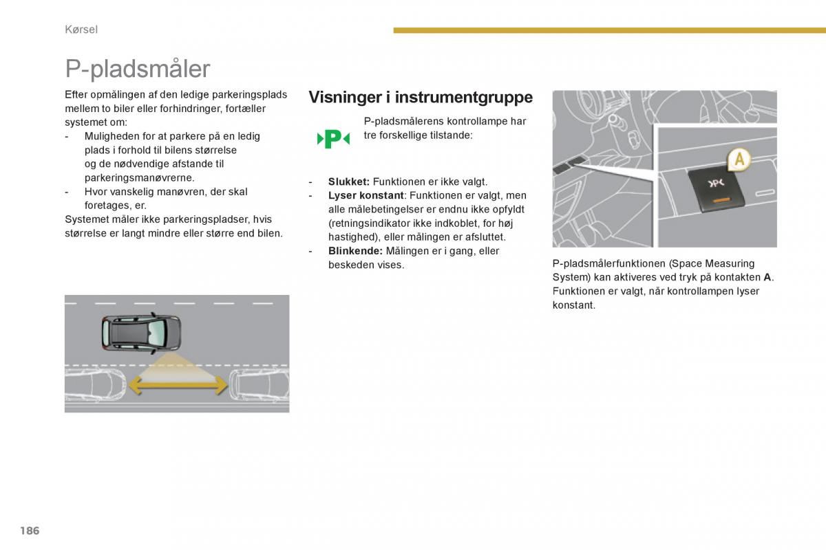 Peugeot 3008 Hybrid Bilens instruktionsbog / page 188