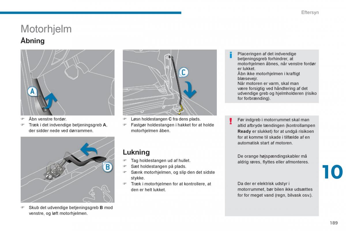 Peugeot 3008 Hybrid Bilens instruktionsbog / page 191