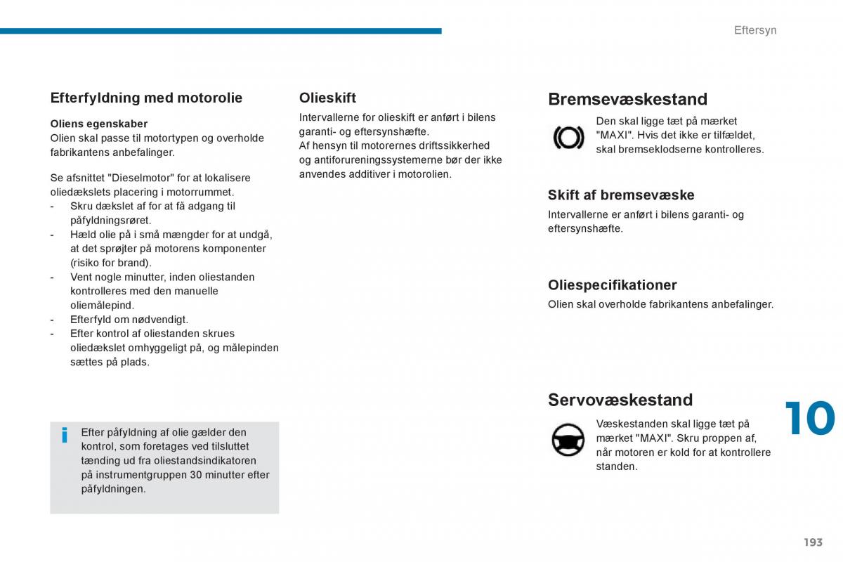 Peugeot 3008 Hybrid Bilens instruktionsbog / page 195