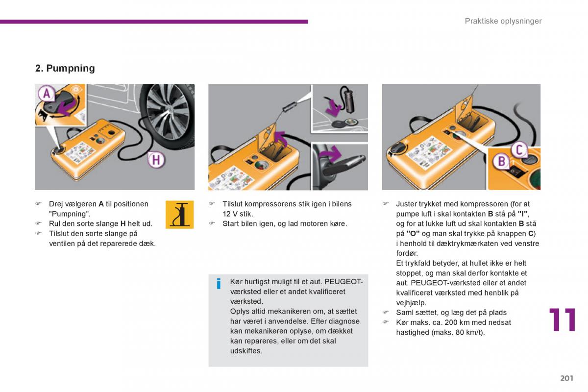 Peugeot 3008 Hybrid Bilens instruktionsbog / page 203