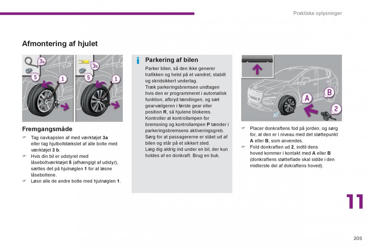 Peugeot 3008 Hybrid Bilens instruktionsbog / page 207