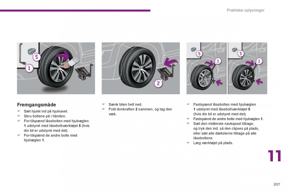 Peugeot 3008 Hybrid Bilens instruktionsbog / page 209