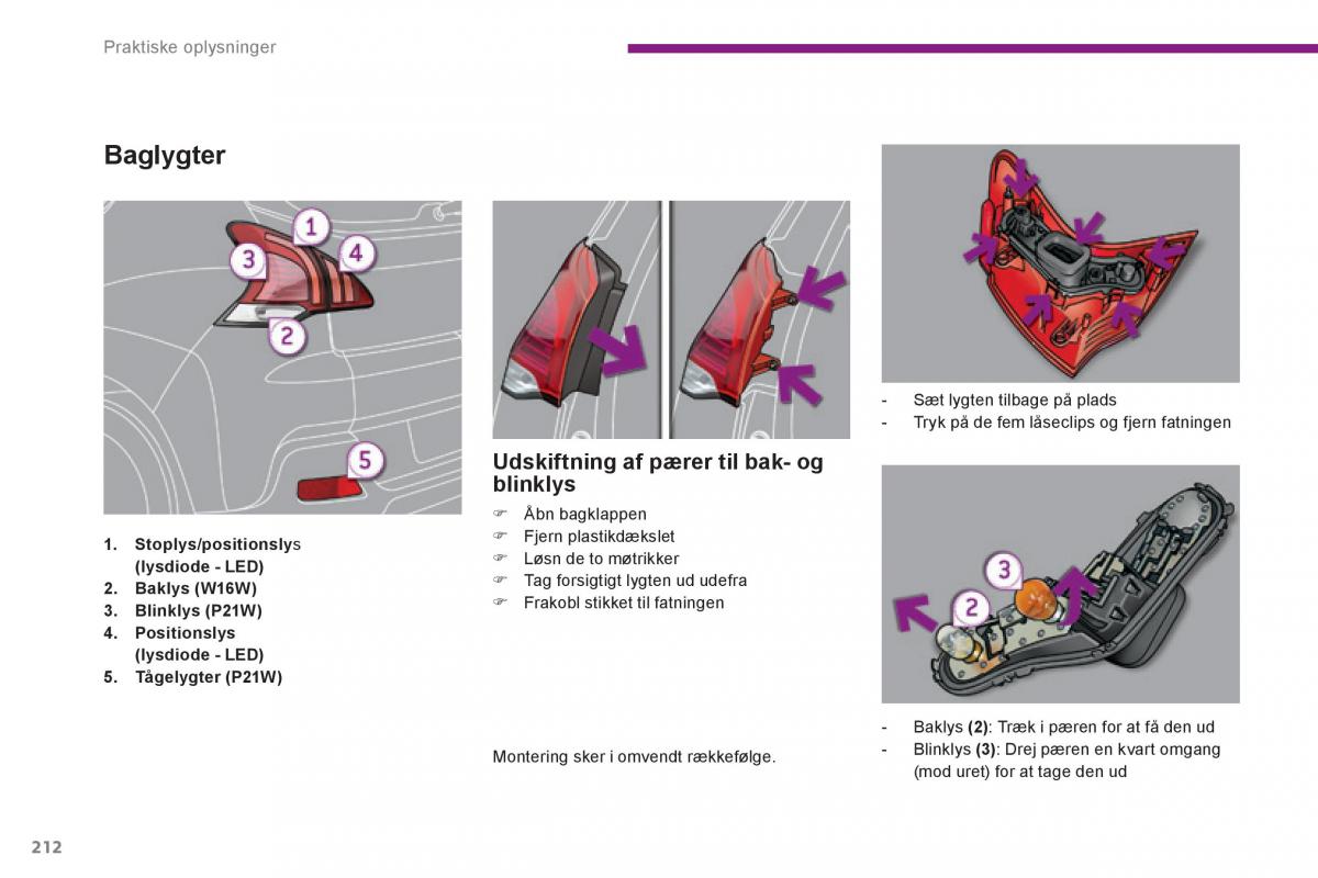 Peugeot 3008 Hybrid Bilens instruktionsbog / page 214