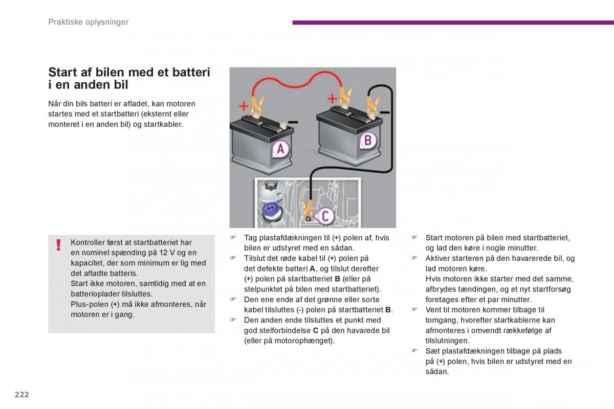 Peugeot 3008 Hybrid Bilens instruktionsbog / page 224