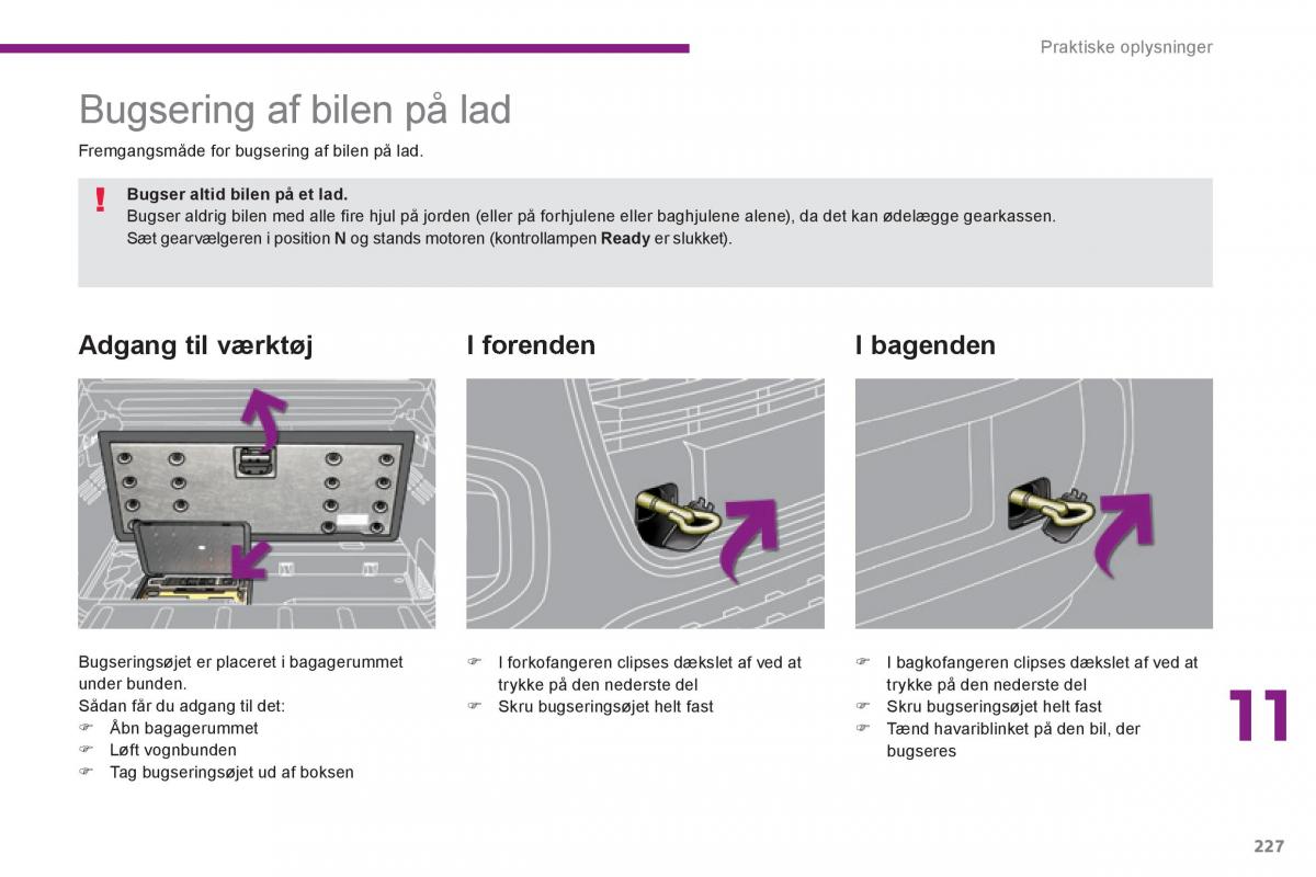 Peugeot 3008 Hybrid Bilens instruktionsbog / page 229