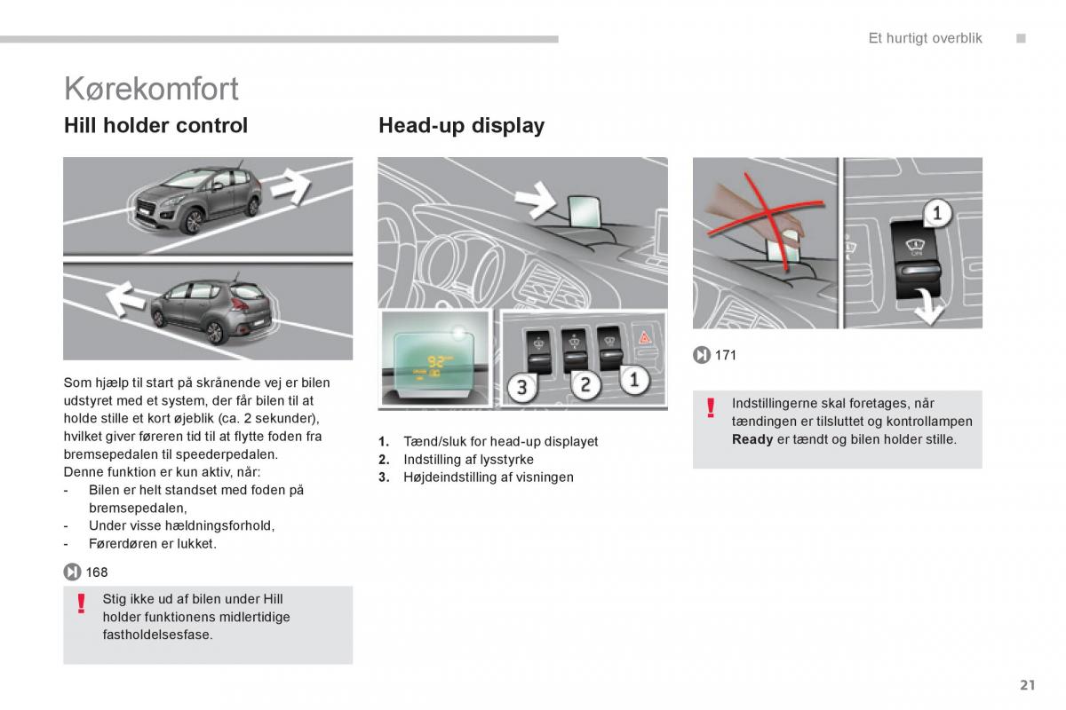 Peugeot 3008 Hybrid Bilens instruktionsbog / page 23