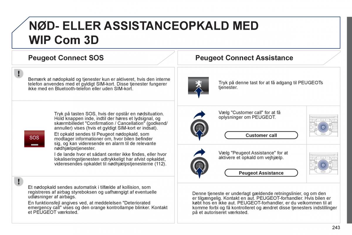 Peugeot 3008 Hybrid Bilens instruktionsbog / page 245