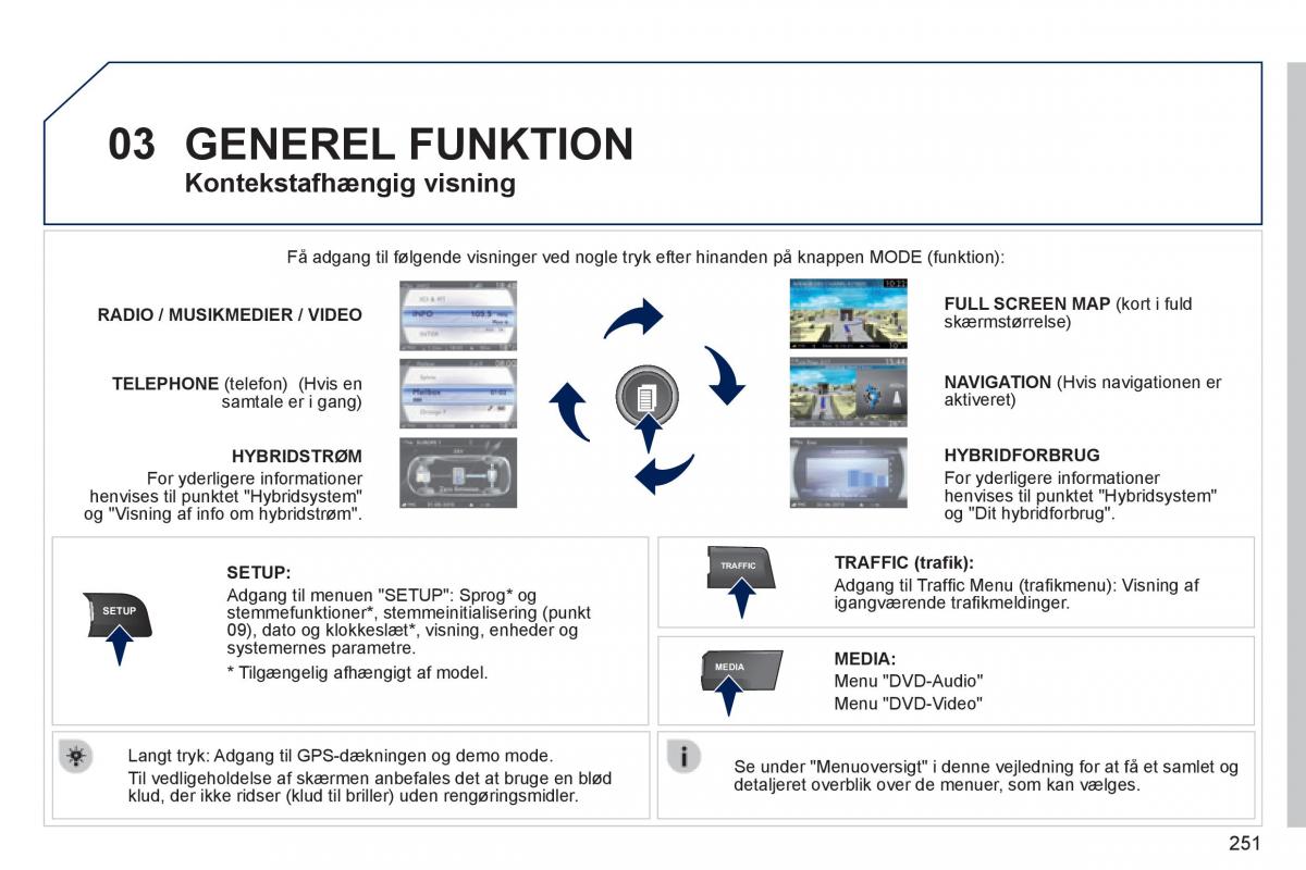 Peugeot 3008 Hybrid Bilens instruktionsbog / page 253