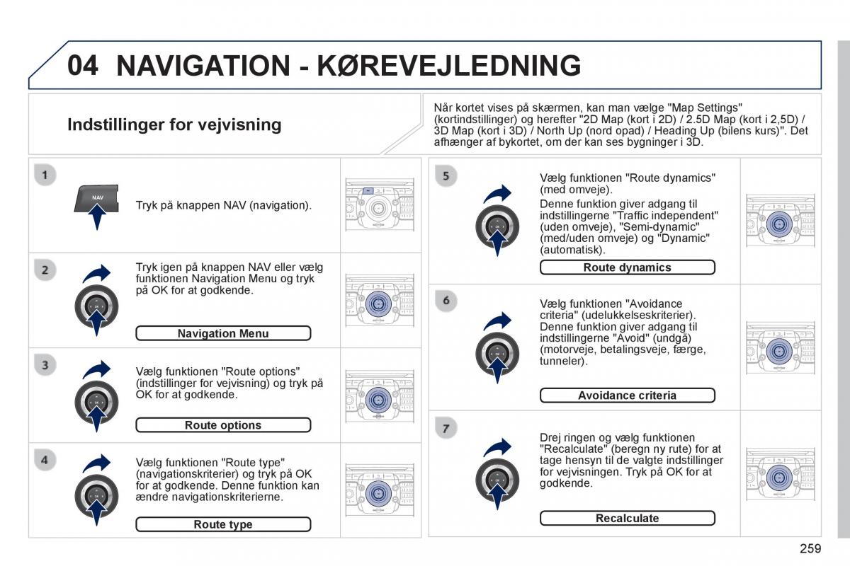 Peugeot 3008 Hybrid Bilens instruktionsbog / page 261