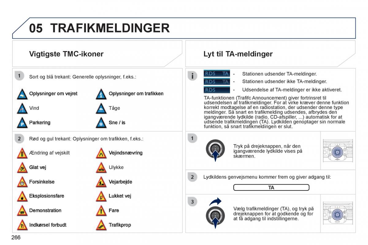 Peugeot 3008 Hybrid Bilens instruktionsbog / page 268