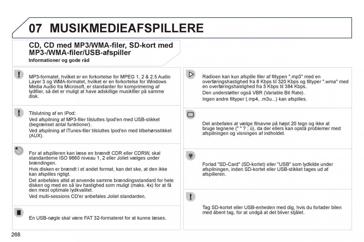 Peugeot 3008 Hybrid Bilens instruktionsbog / page 270