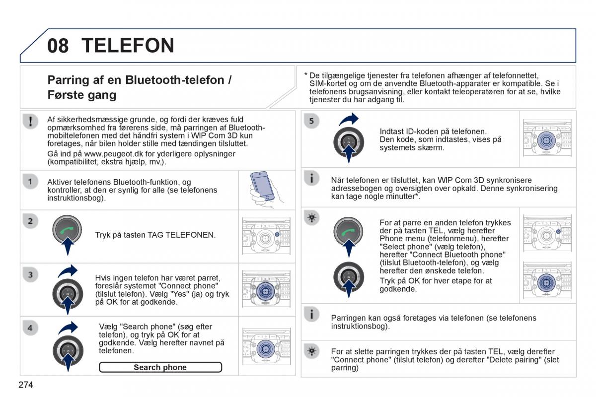 Peugeot 3008 Hybrid Bilens instruktionsbog / page 276