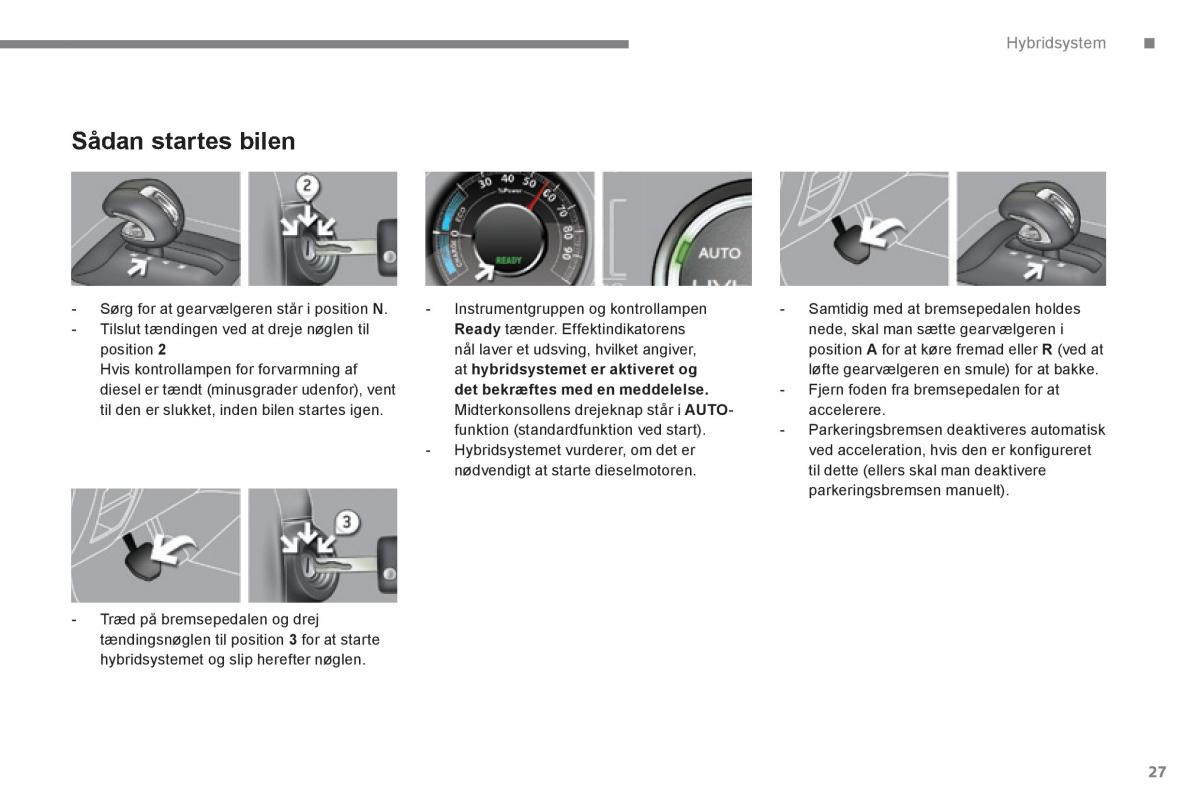 Peugeot 3008 Hybrid Bilens instruktionsbog / page 29