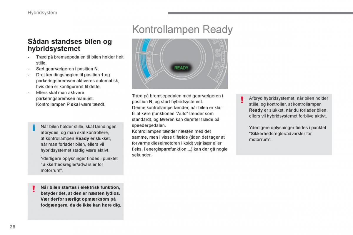 Peugeot 3008 Hybrid Bilens instruktionsbog / page 30