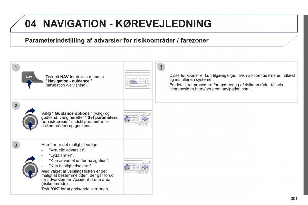 Peugeot 3008 Hybrid Bilens instruktionsbog / page 303