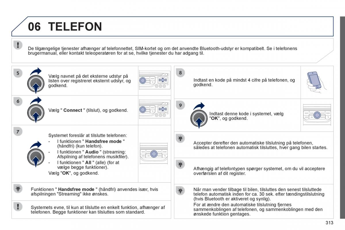 Peugeot 3008 Hybrid Bilens instruktionsbog / page 315