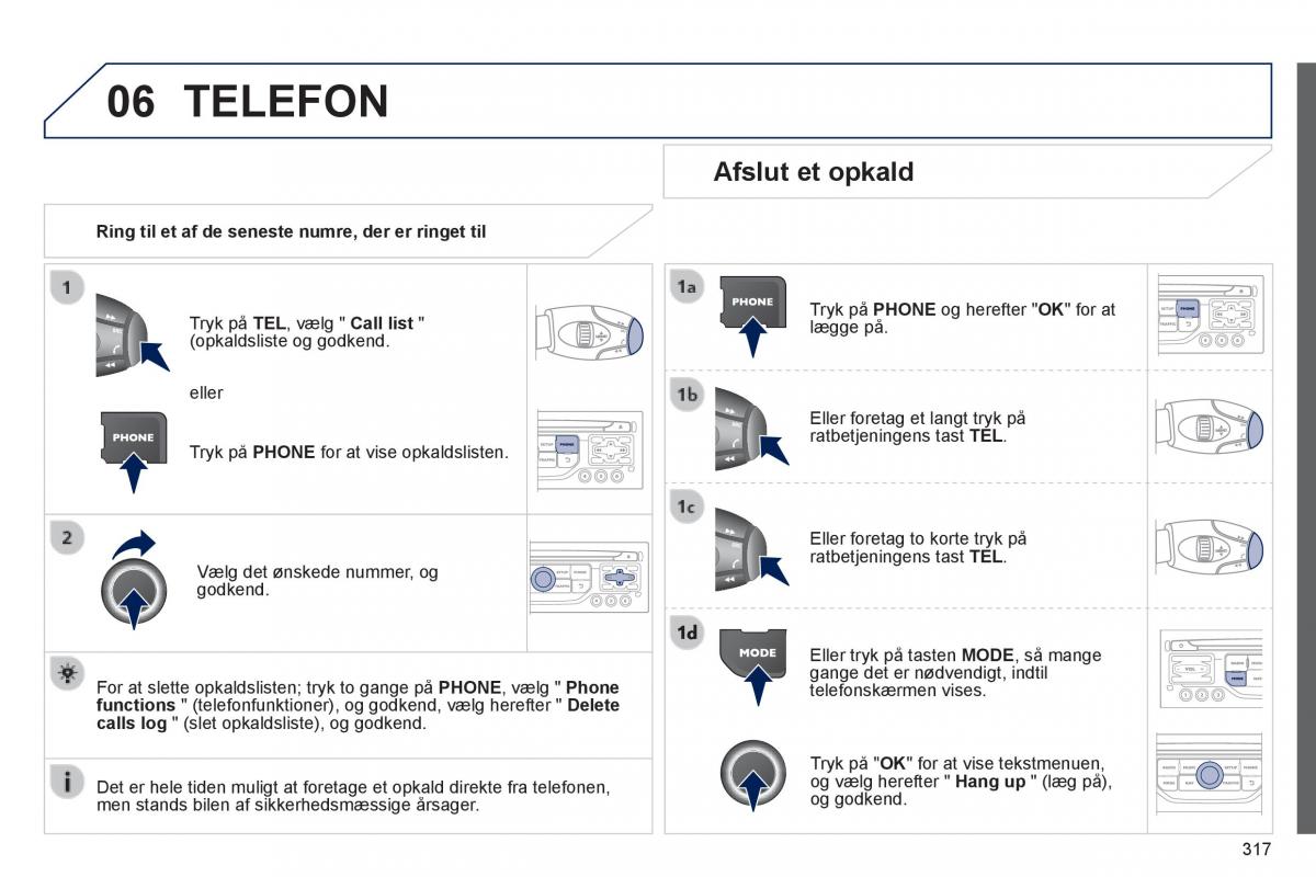 Peugeot 3008 Hybrid Bilens instruktionsbog / page 319