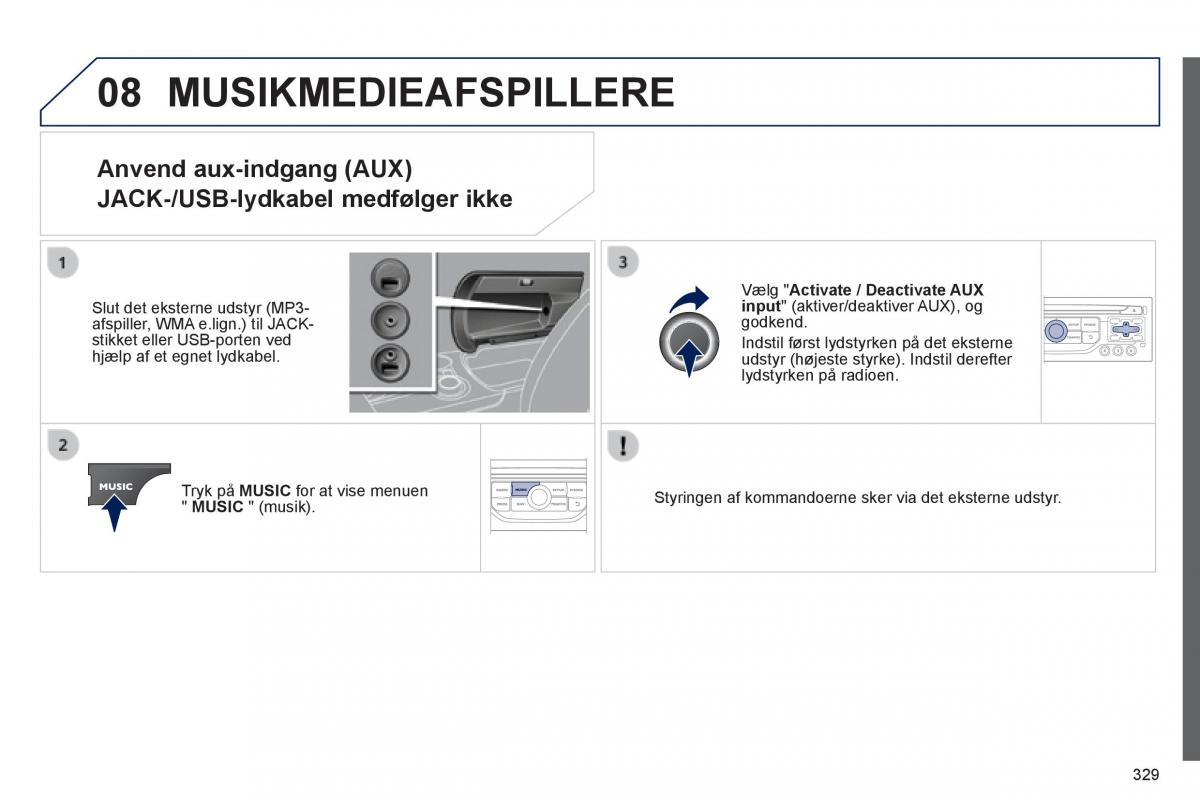 Peugeot 3008 Hybrid Bilens instruktionsbog / page 331