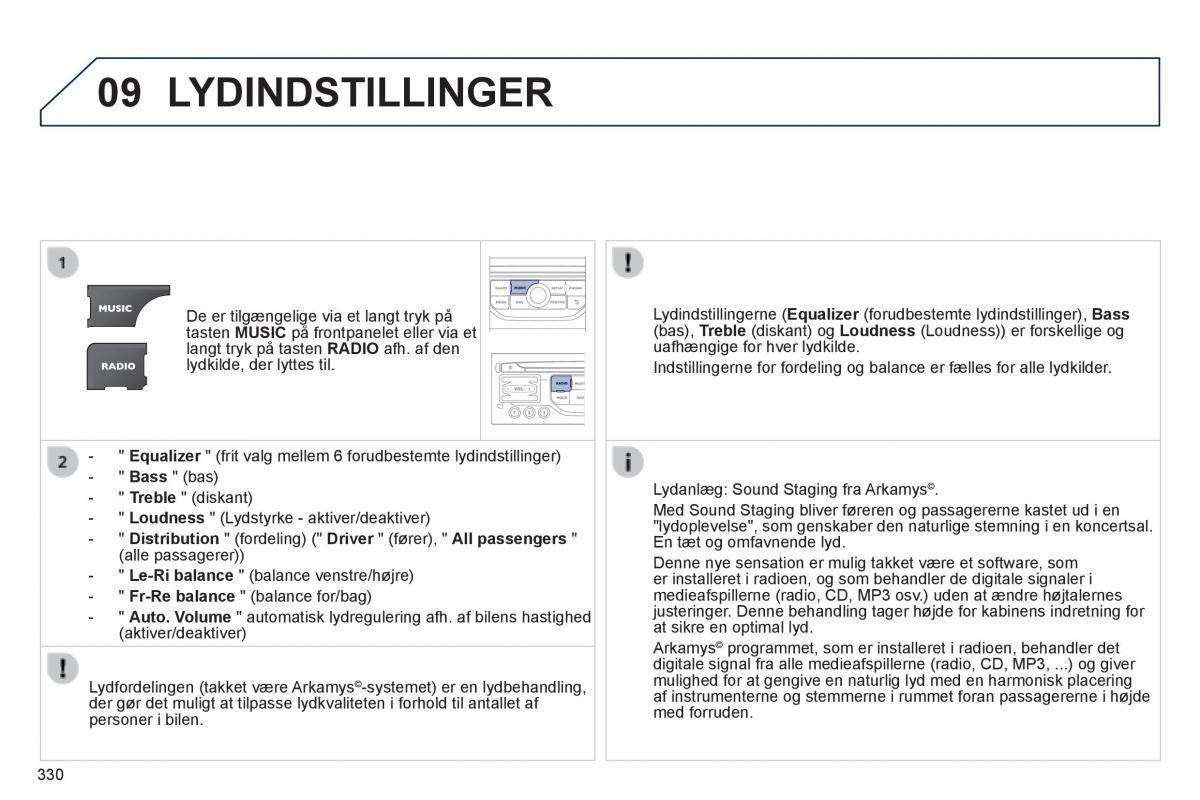 Peugeot 3008 Hybrid Bilens instruktionsbog / page 332