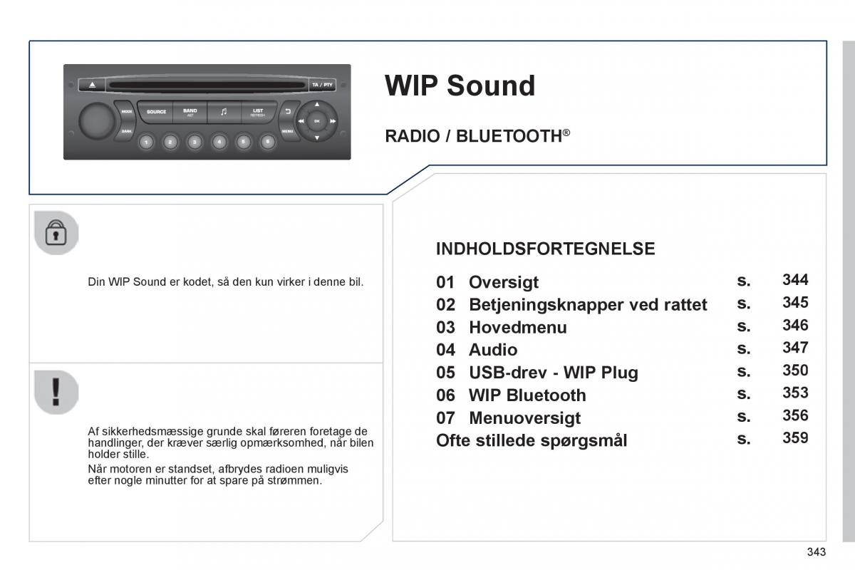 Peugeot 3008 Hybrid Bilens instruktionsbog / page 345