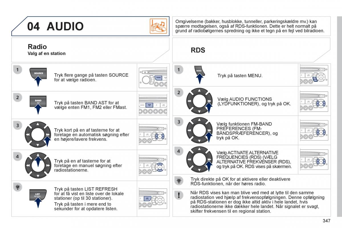 Peugeot 3008 Hybrid Bilens instruktionsbog / page 349