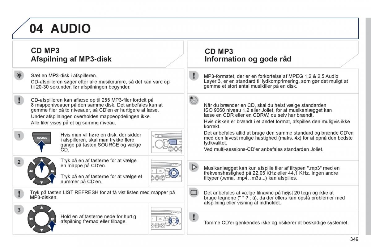 Peugeot 3008 Hybrid Bilens instruktionsbog / page 351