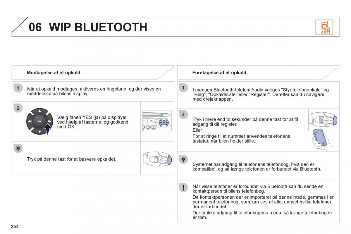 Peugeot 3008 Hybrid Bilens instruktionsbog / page 356