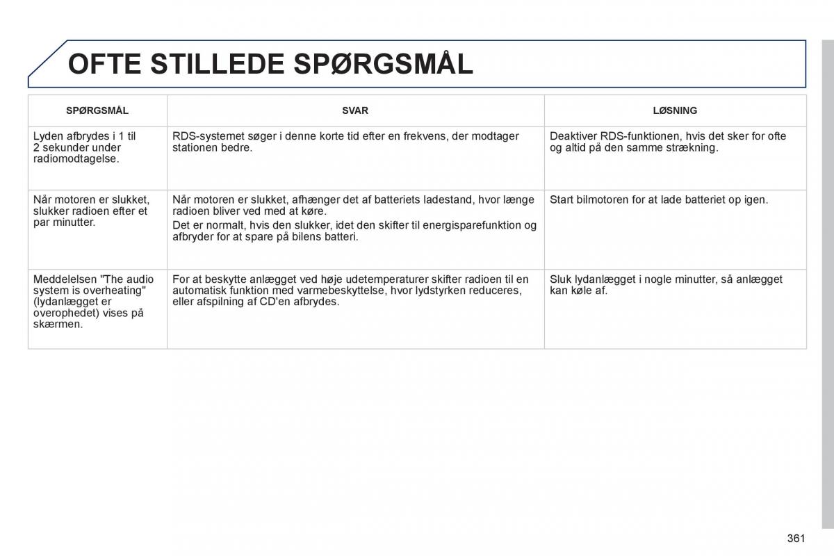 Peugeot 3008 Hybrid Bilens instruktionsbog / page 363