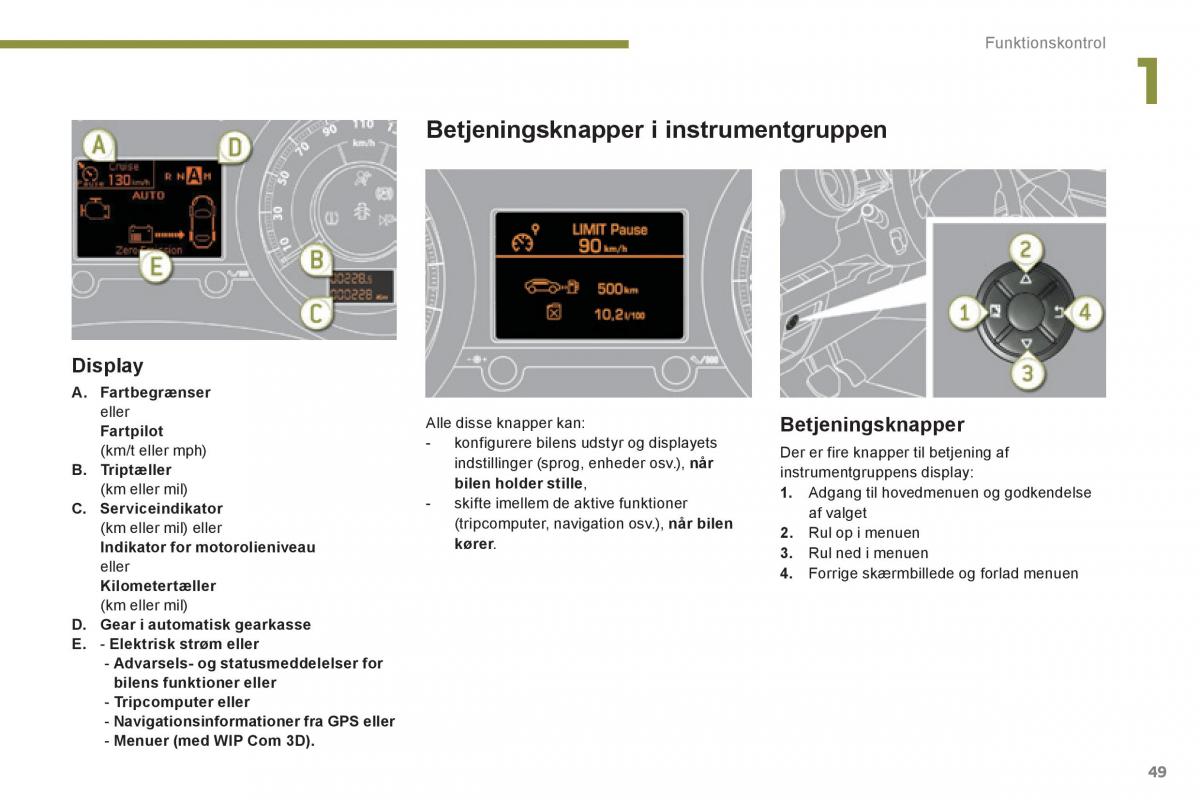 Peugeot 3008 Hybrid Bilens instruktionsbog / page 51