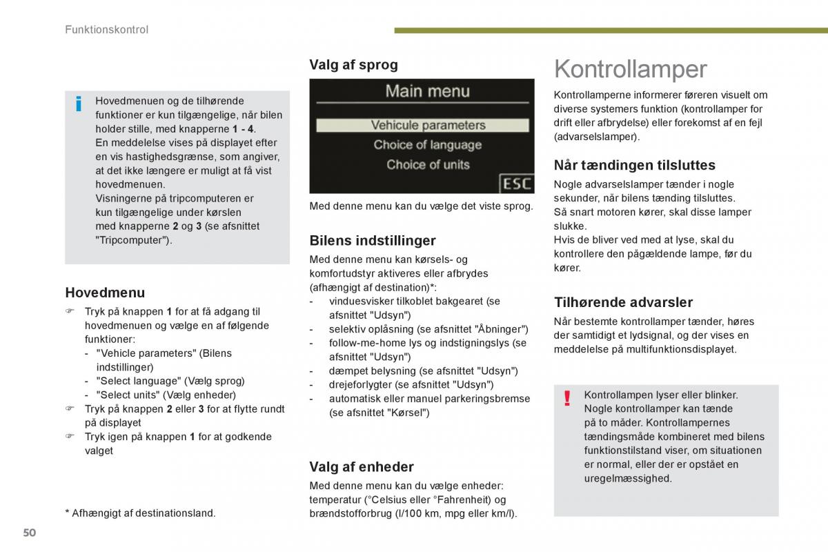 Peugeot 3008 Hybrid Bilens instruktionsbog / page 52