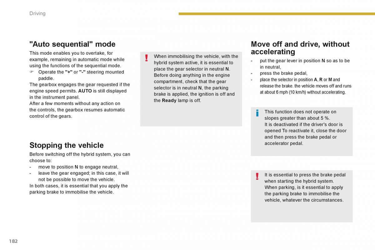 Peugeot 3008 Hybrid owners manual / page 184