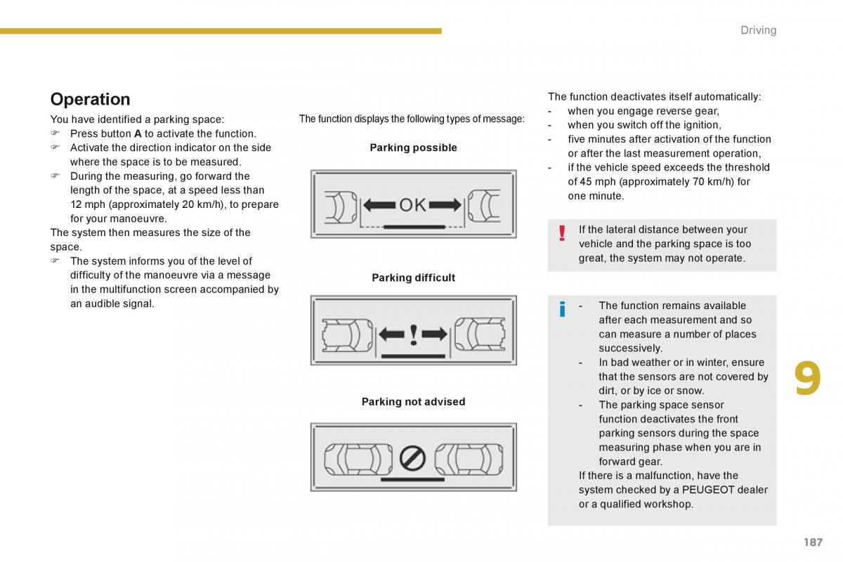 Peugeot 3008 Hybrid owners manual / page 189