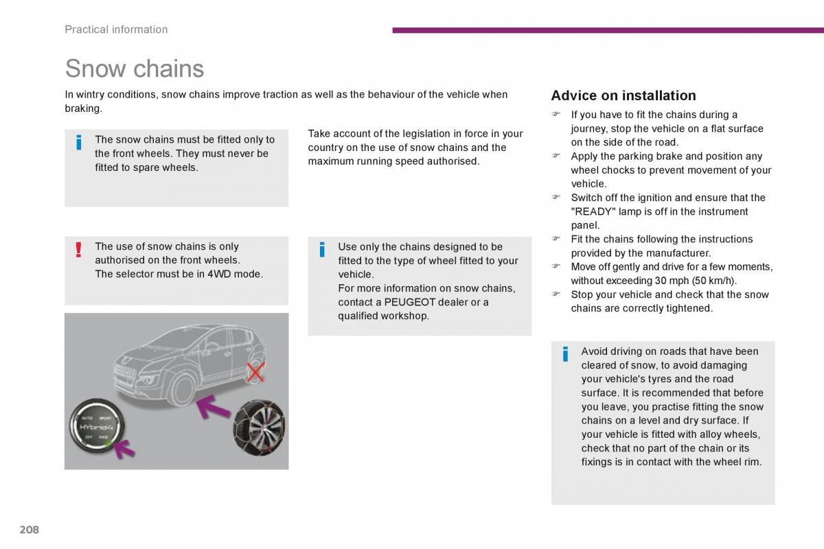 Peugeot 3008 Hybrid owners manual / page 210