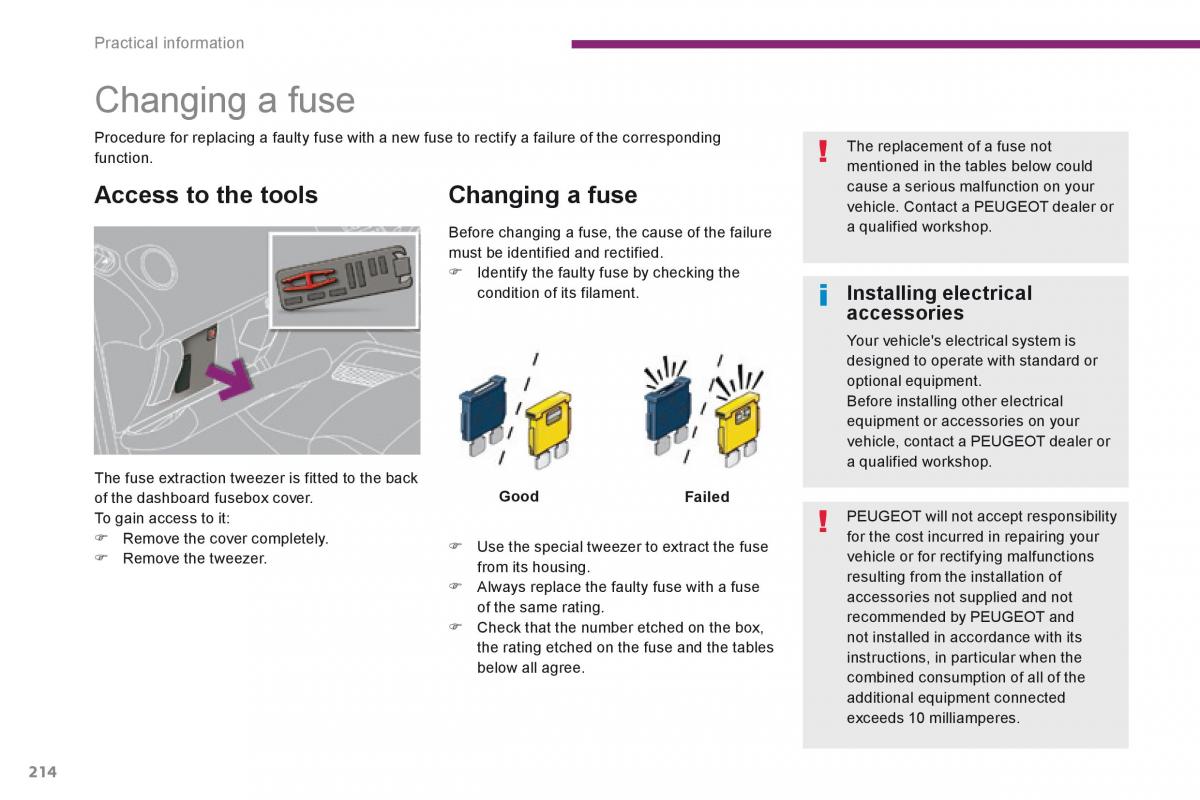 Peugeot 3008 Hybrid owners manual / page 216