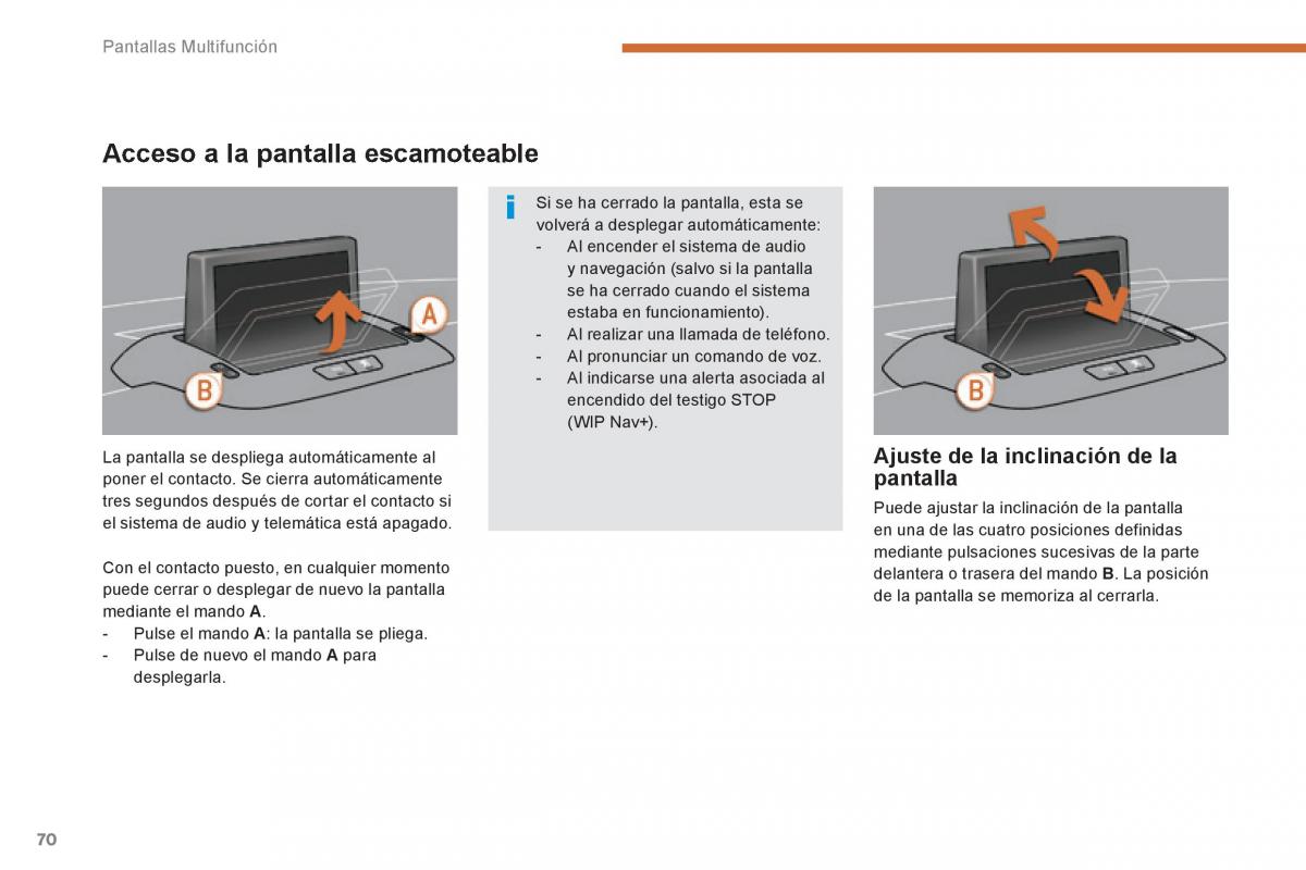 Peugeot 3008 Hybrid manual del propietario / page 72