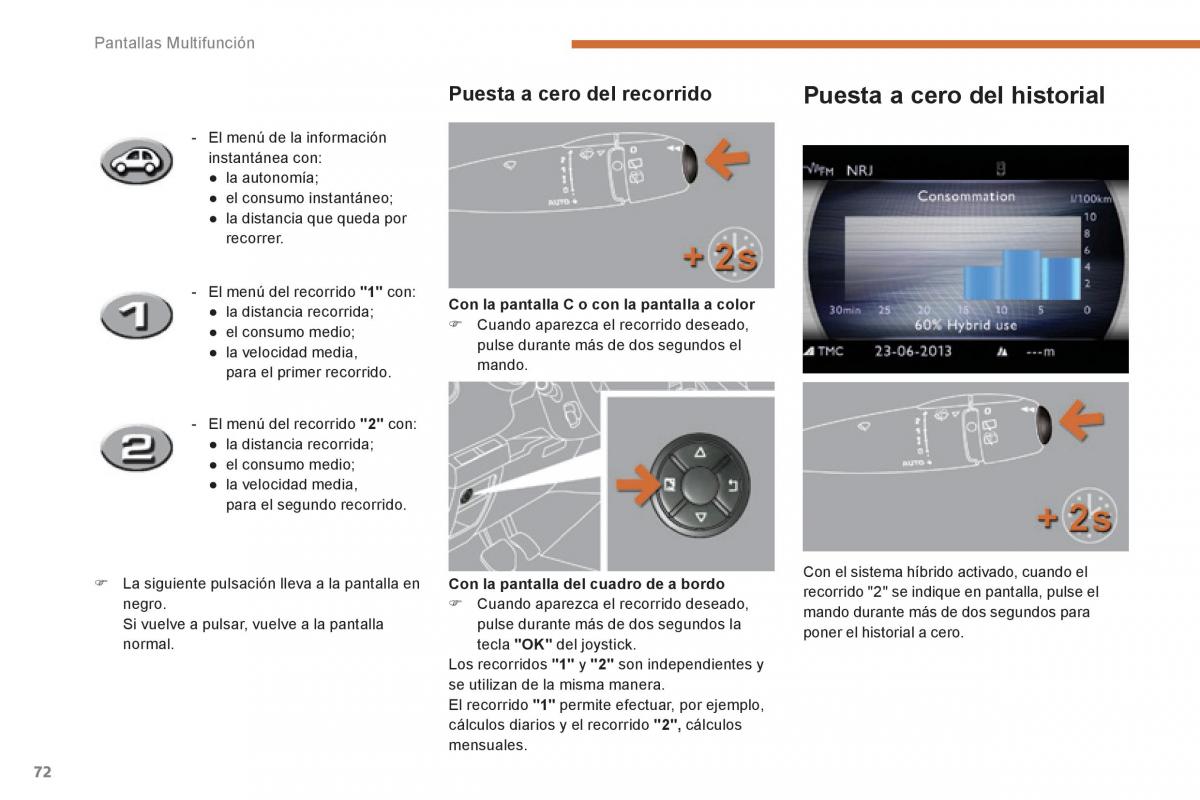 Peugeot 3008 Hybrid manual del propietario / page 74