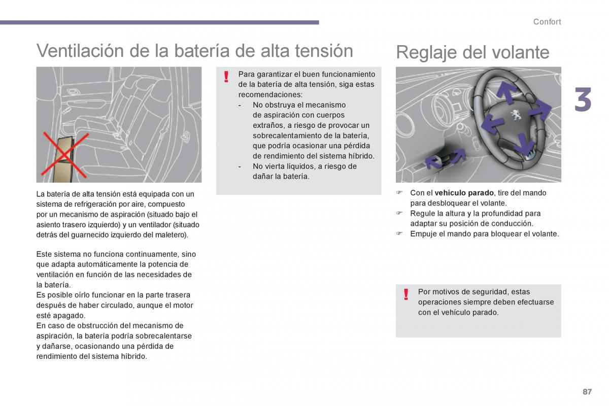 Peugeot 3008 Hybrid manual del propietario / page 89