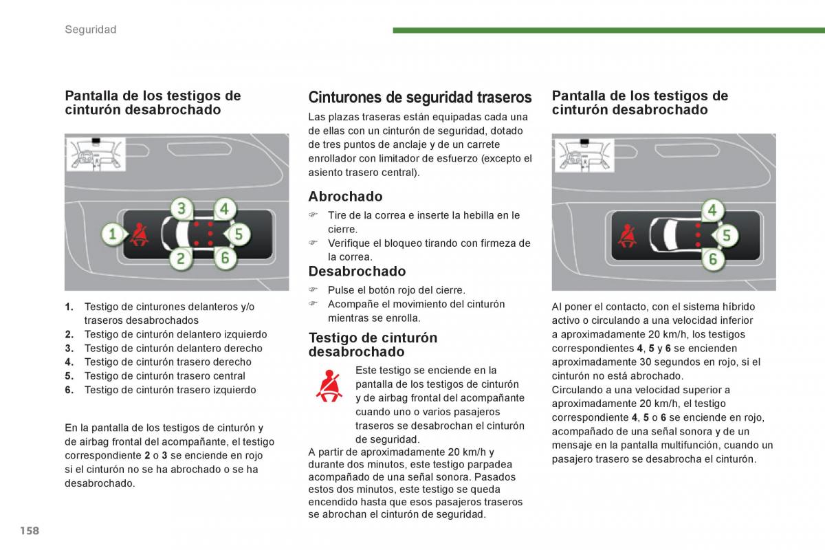 Peugeot 3008 Hybrid manual del propietario / page 160