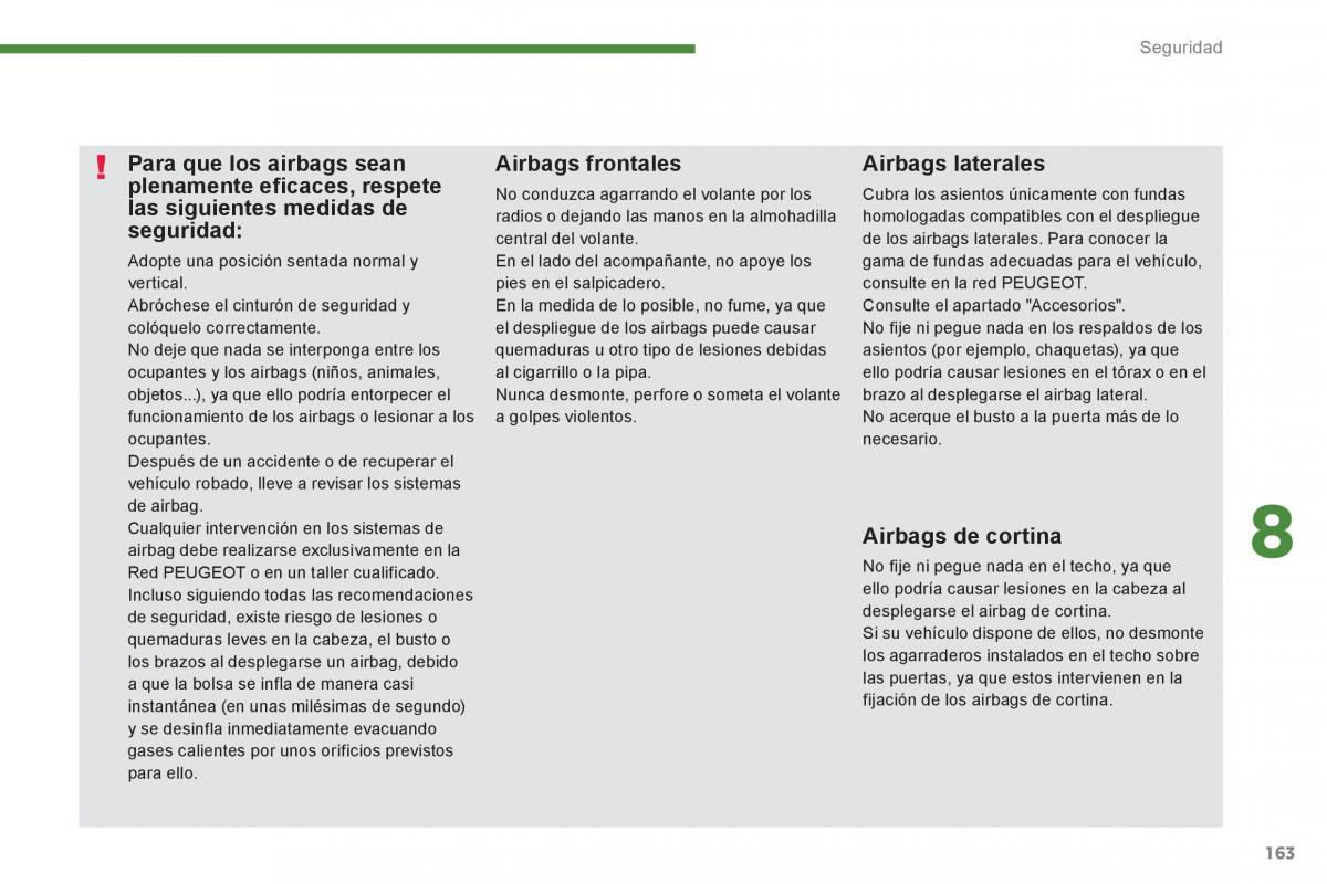 Peugeot 3008 Hybrid manual del propietario / page 165