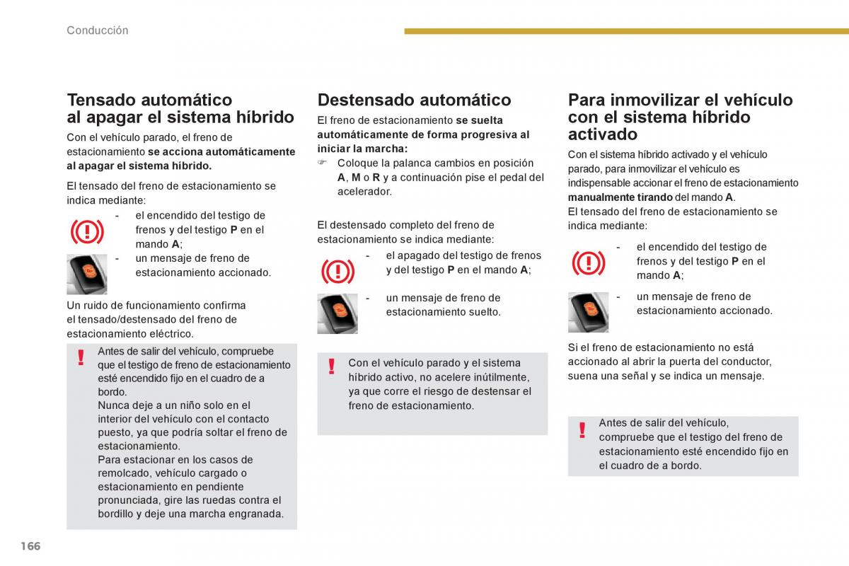 Peugeot 3008 Hybrid manual del propietario / page 168