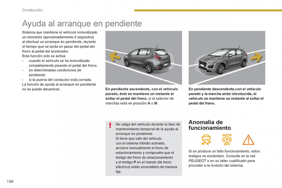 Peugeot 3008 Hybrid manual del propietario / page 170