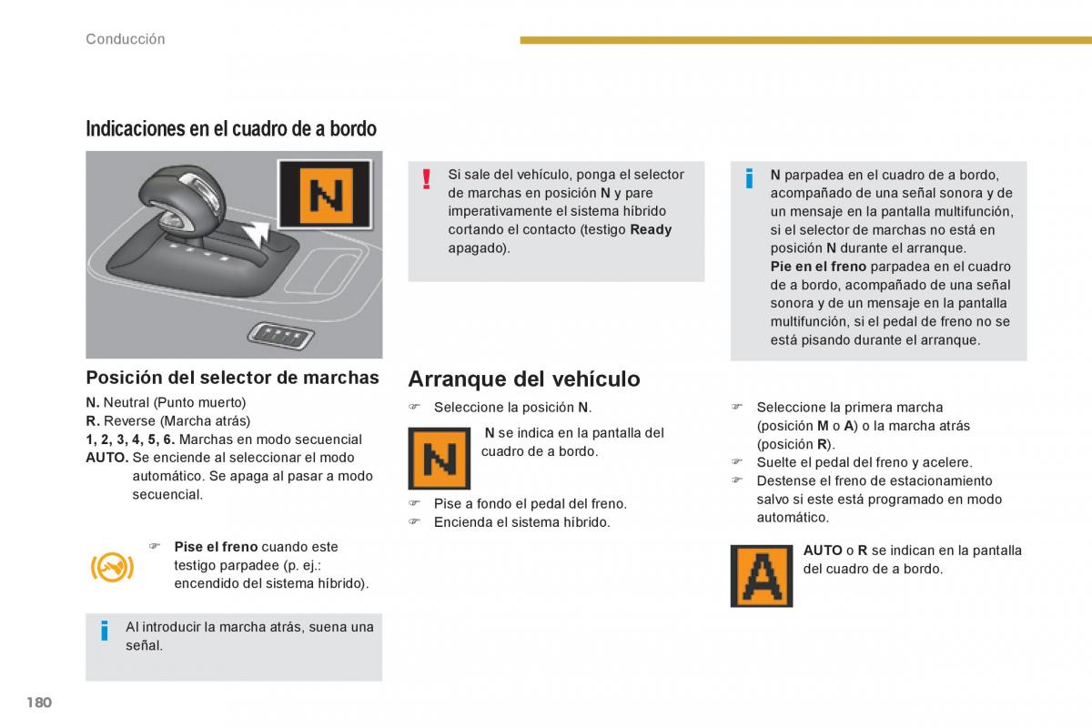 Peugeot 3008 Hybrid manual del propietario / page 182