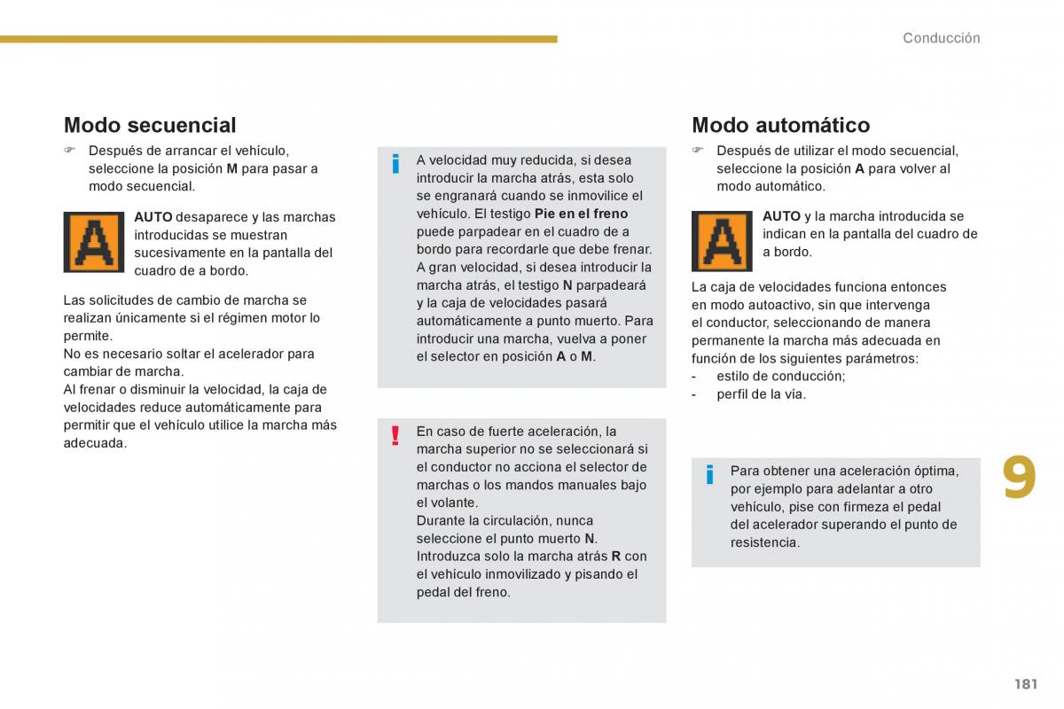 Peugeot 3008 Hybrid manual del propietario / page 183