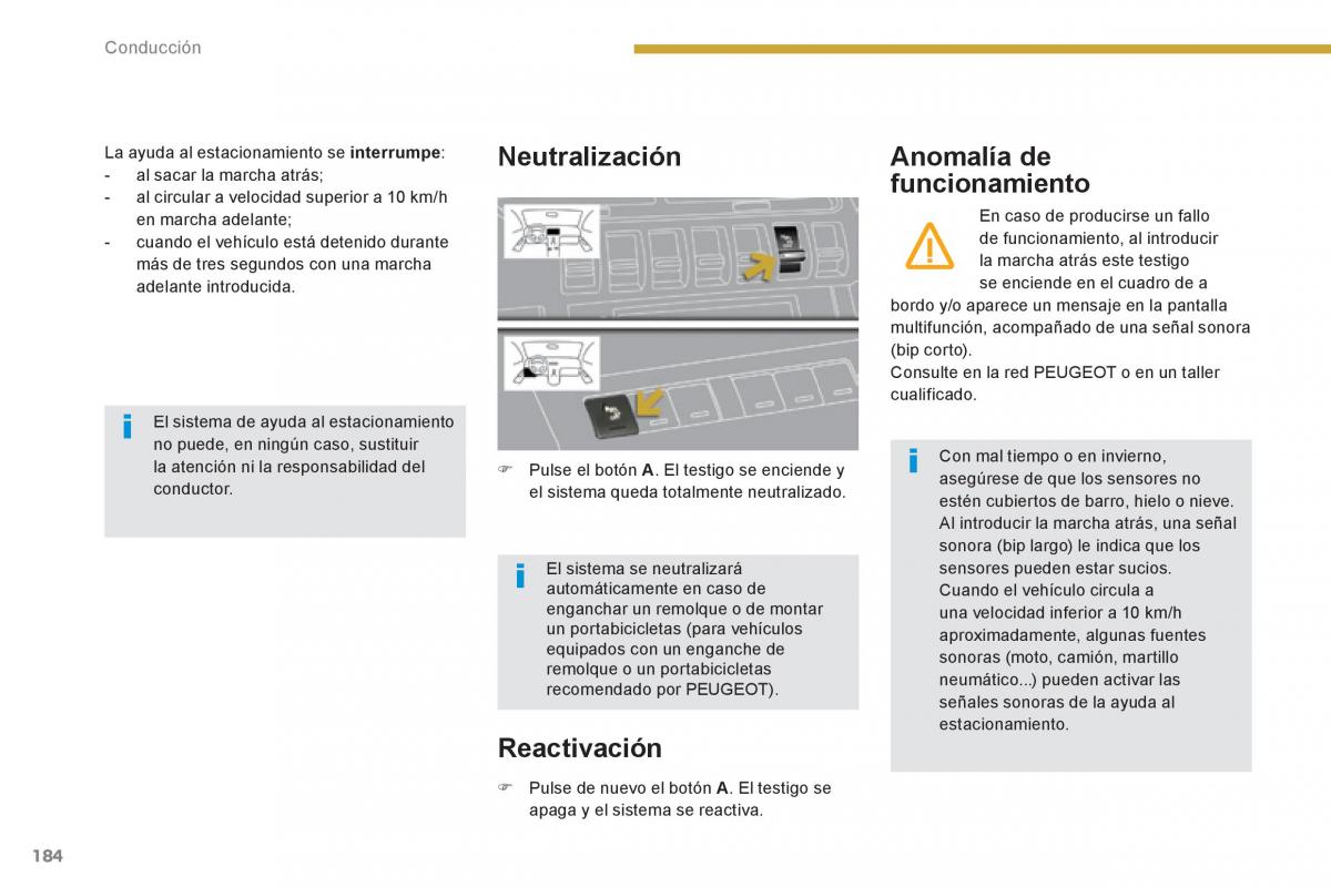 Peugeot 3008 Hybrid manual del propietario / page 186