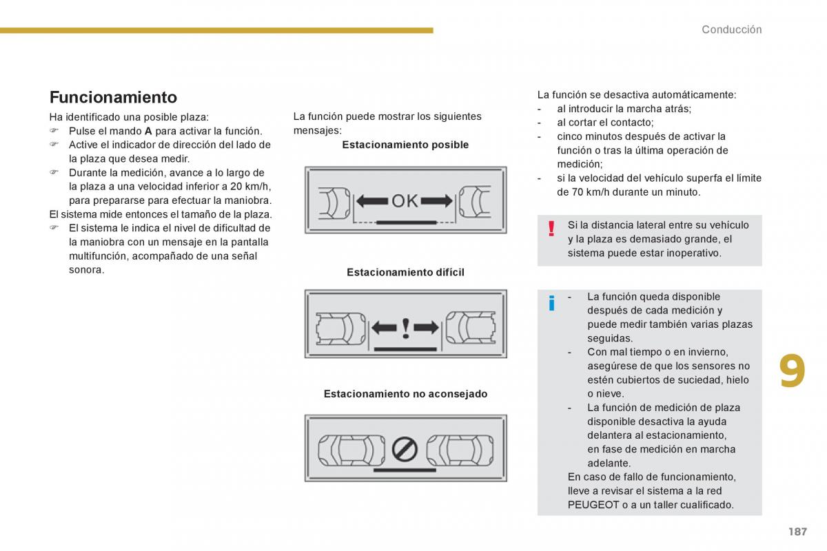 Peugeot 3008 Hybrid manual del propietario / page 189