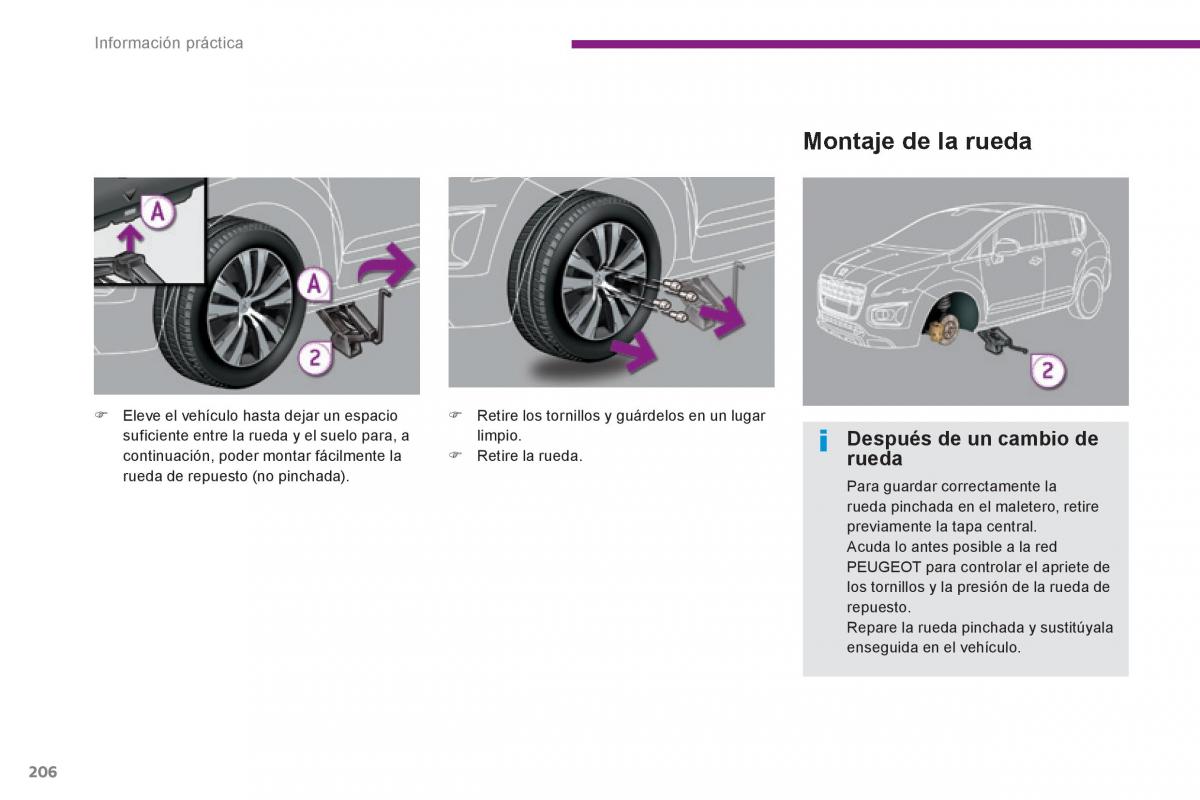 Peugeot 3008 Hybrid manual del propietario / page 208