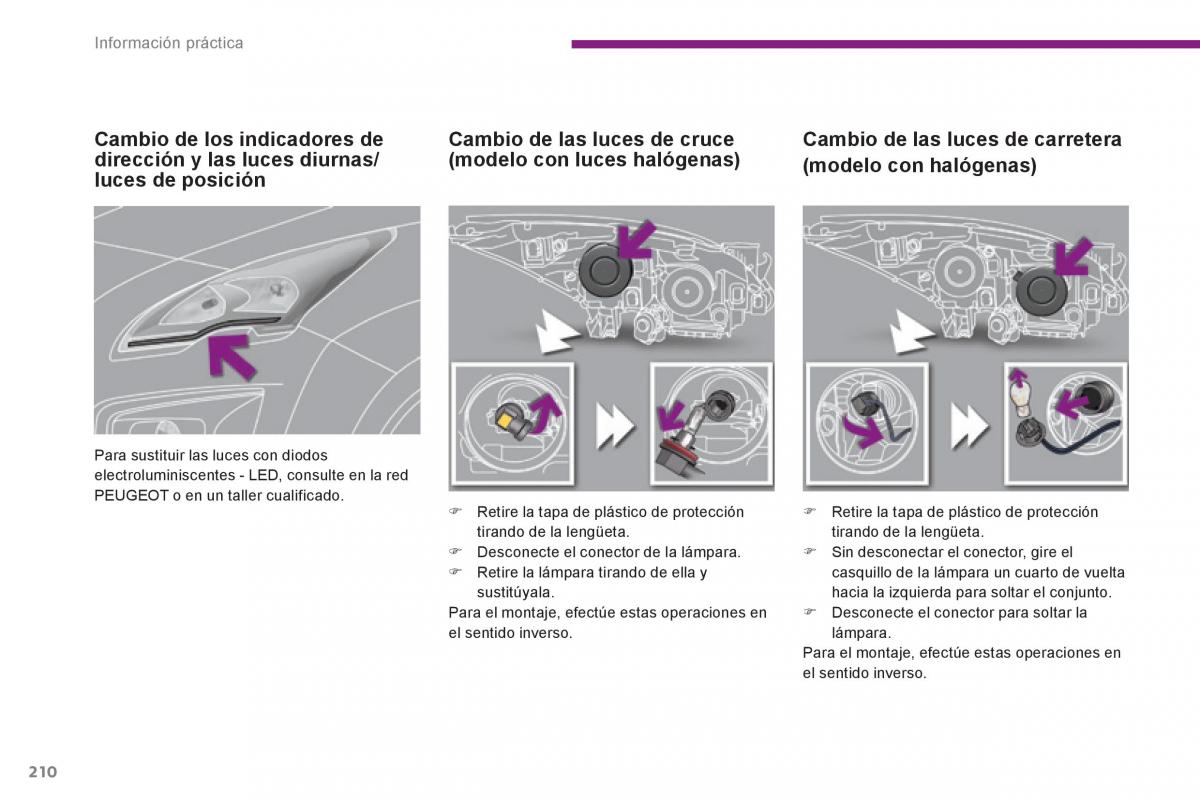 Peugeot 3008 Hybrid manual del propietario / page 212