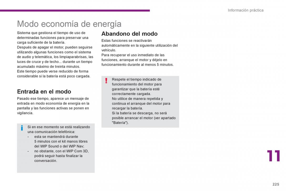 Peugeot 3008 Hybrid manual del propietario / page 227