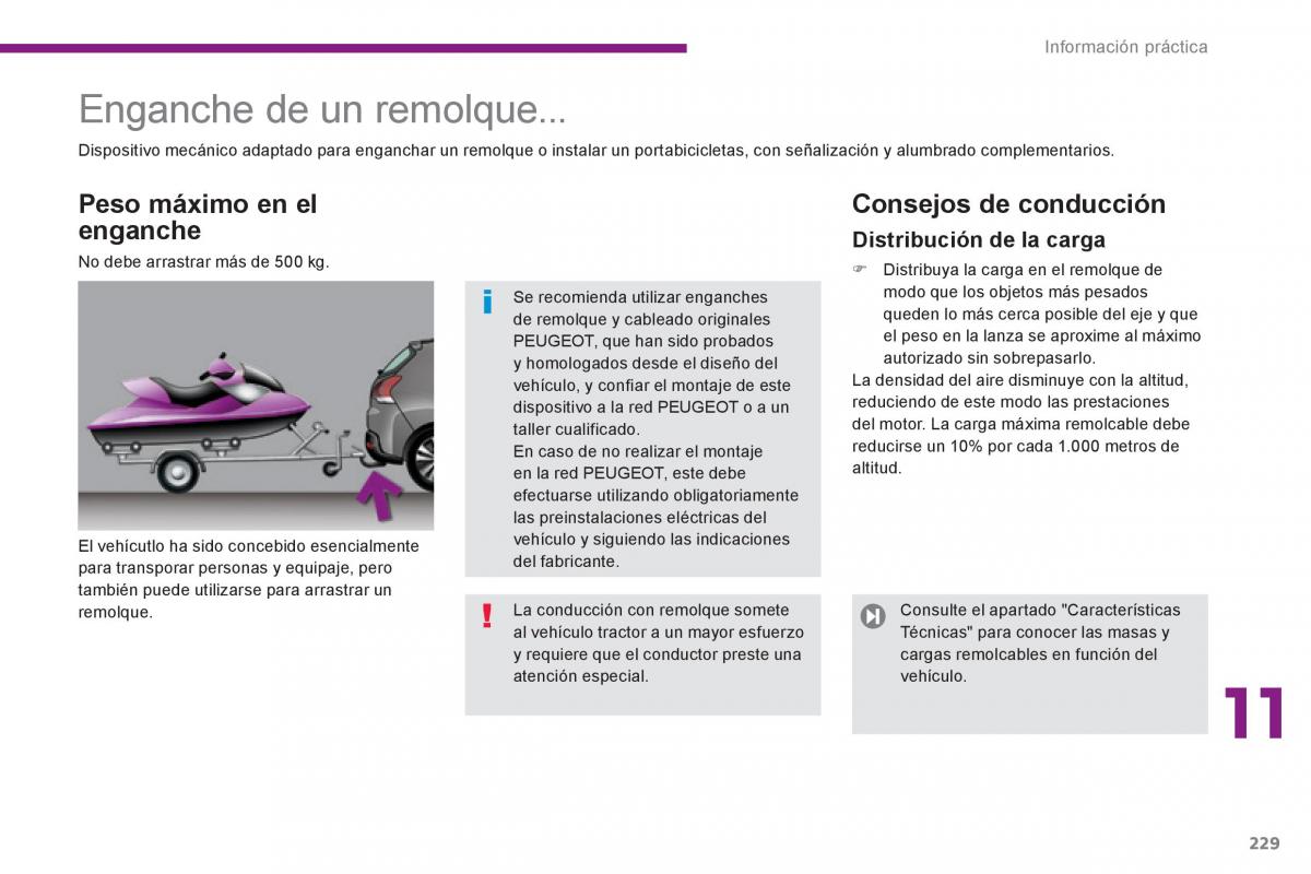 Peugeot 3008 Hybrid manual del propietario / page 231